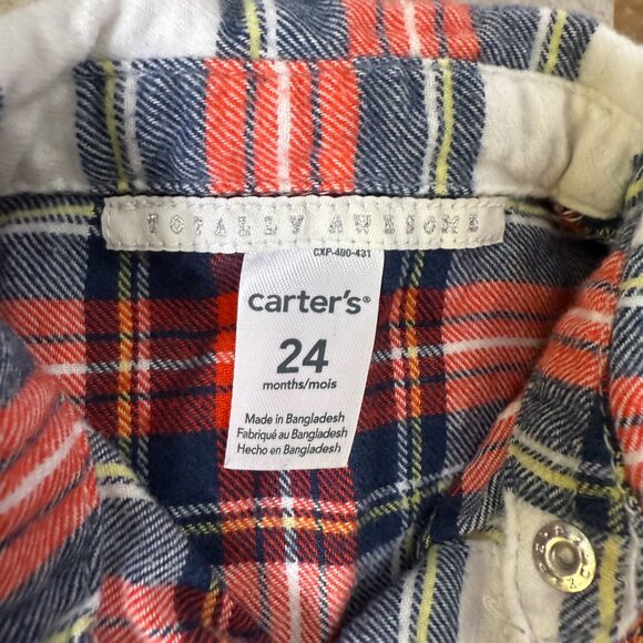 Bundle of 2 Carters Baby Girl Plaid Long Sleeve Tops size 24 months - Picture 10 of 13